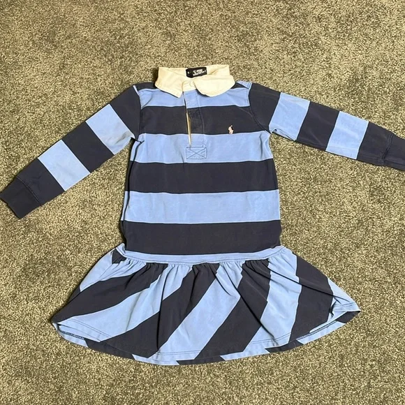 Ralph Lauren Striped Polo Style Long Sleeved Dress 3T - Picture 1 of 6